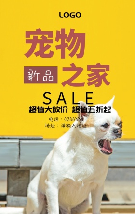 萌宠当家宠物店营销海报