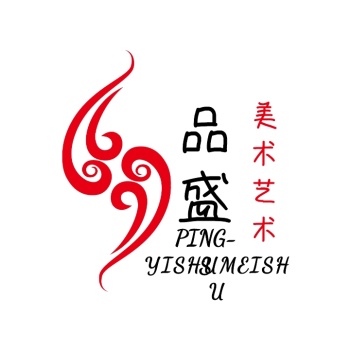 简约创意红色祥云书画美术logo