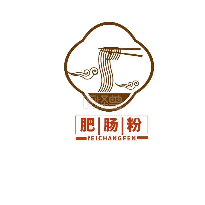 图怪兽logo设计频道提供《纯色红褐色logo标志肥肠粉》在线图片设计
