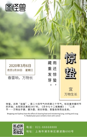 现代风惊蛰节气日签