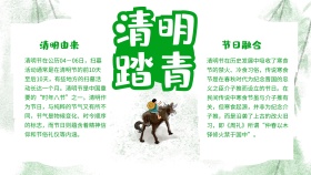 绿色清新清明踏青手抄报