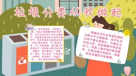 卡通创意扁平垃圾分类从我做起手抄报