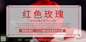 玫瑰海报横图活动宣传海报简约