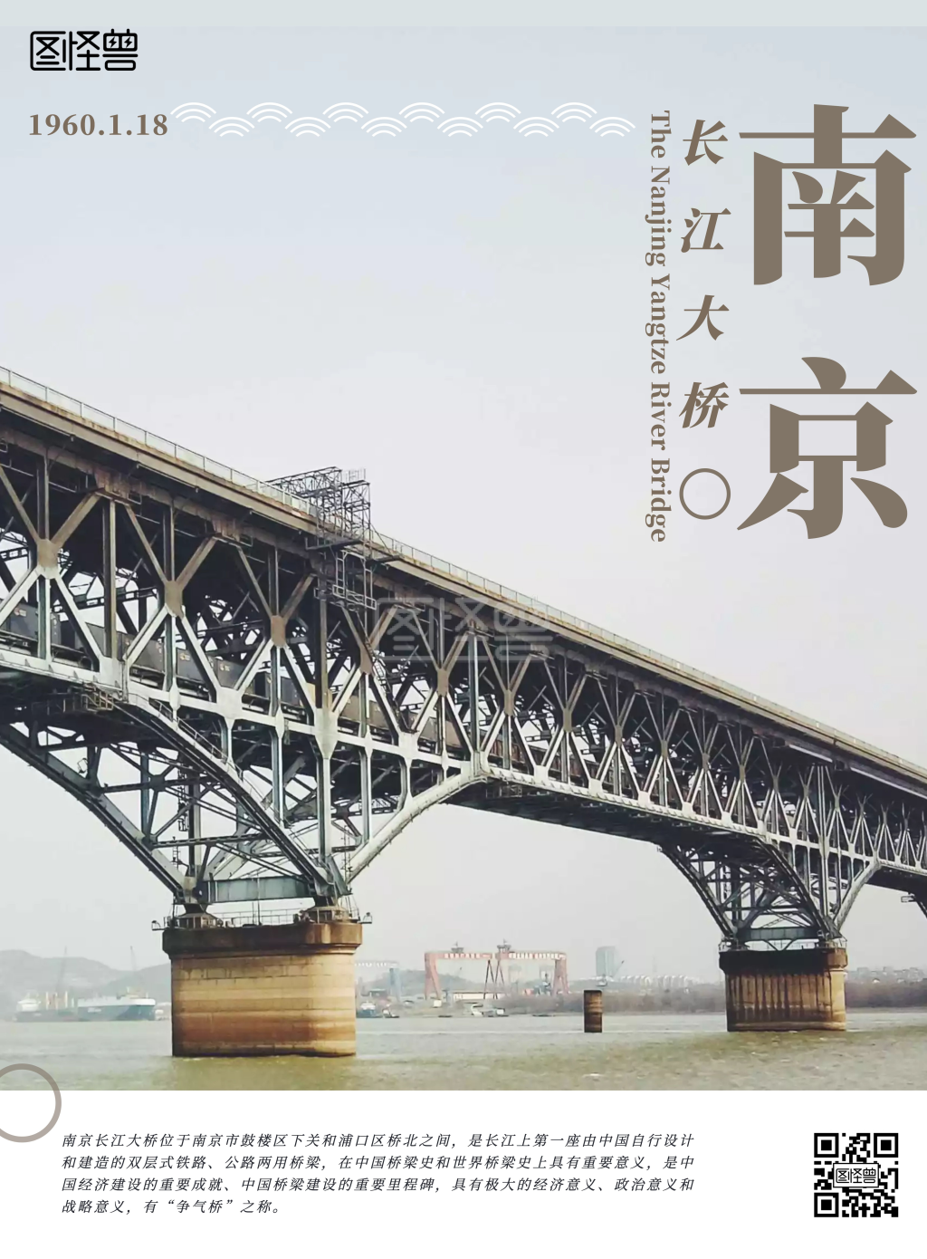 南京长江大桥公路桥梁海报模板
