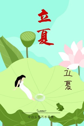 立夏清新荷花公众号配图蜻蜓