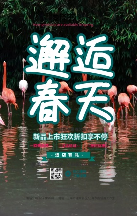 邂逅春天春季上新促销活动海报