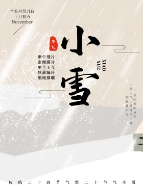 传统二十四节气小雪海报