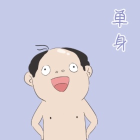 蓝色简约卡通光棍节单身公众号封面小图