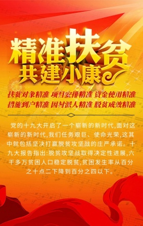 党政精准扶贫创意手机海报