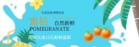 橙色清新秋季水果橘子蜜桔电商banner