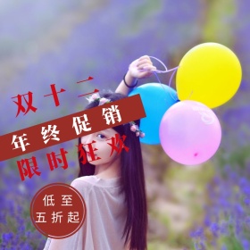 双十二淘宝促销简约直通车海报