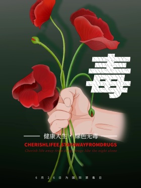 黑红禁毒公益海报
