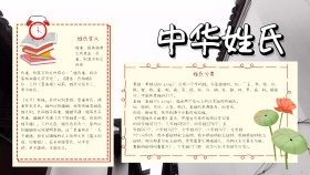 中华姓氏卡通手抄报