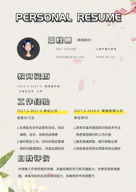 可爱糖果色个性求职简历