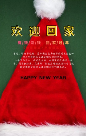 欢迎回家春节安全春运手机海报