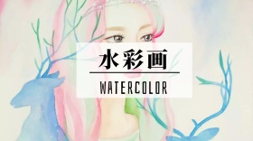 水彩绘画育儿家庭教育培训公众号封面模版