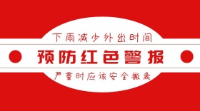 物业天气 红色 简约 公众号封面
