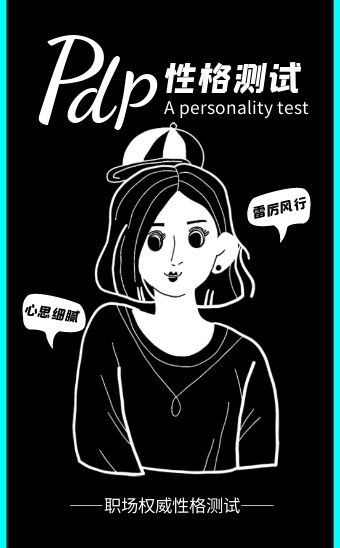 黑色简约创意性格测试游戏h5模板