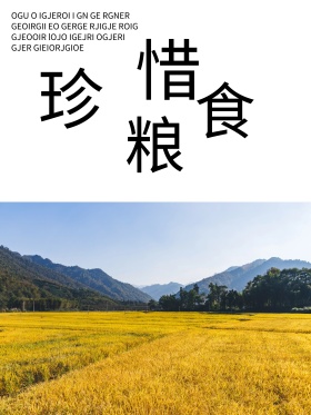 创意简约珍惜粮食拒绝浪费公益宣传海报