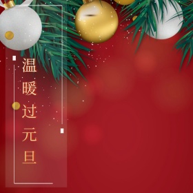 温暖过元旦灯笼桃花节日公众号配图