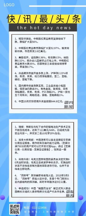 快讯头条网格新闻黑白商务营销新闻长图