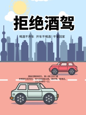 拒绝酒驾交通安全海报