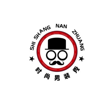 时尚男装店帽子胡子简约红黑logo