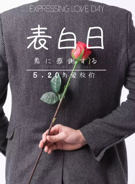 520表白日促销活动简约海报模板