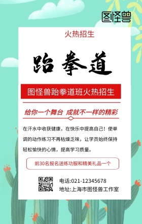 武术跆拳道 围棋手机海报