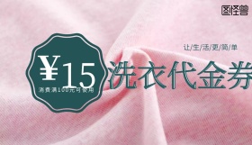 小清新洗衣代金券优惠券模板