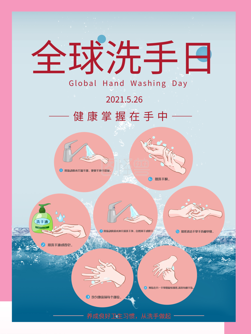全球洗手日公益海报