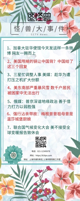 每日新闻播报热点资讯新闻小清新海报