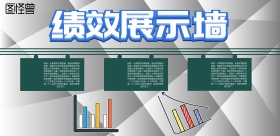 简约风格绩效墙展示海报