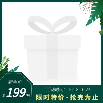 绿色高端简约促销活动淘宝主图模版边框