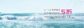 浅色文艺花朵淘宝电商秋上新banner