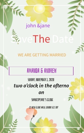 鲜花店婚庆手绘花卉简约手机海报