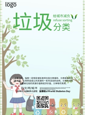 小学生垃圾分类宣传海报
