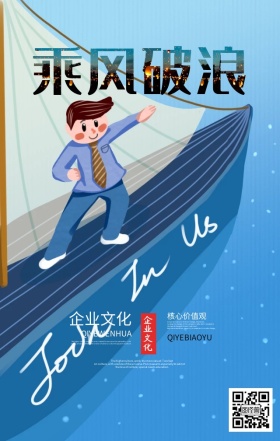 乘风破浪企业核心价值观海报