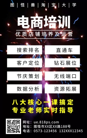 电商网店淘宝营销运营培训手机海报