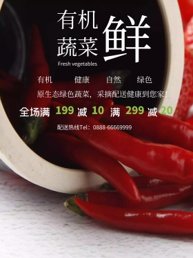 绿色蔬菜创意简约商业海报设计模板