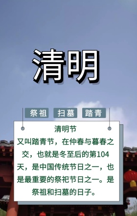 清明中国风古风科普民俗海报