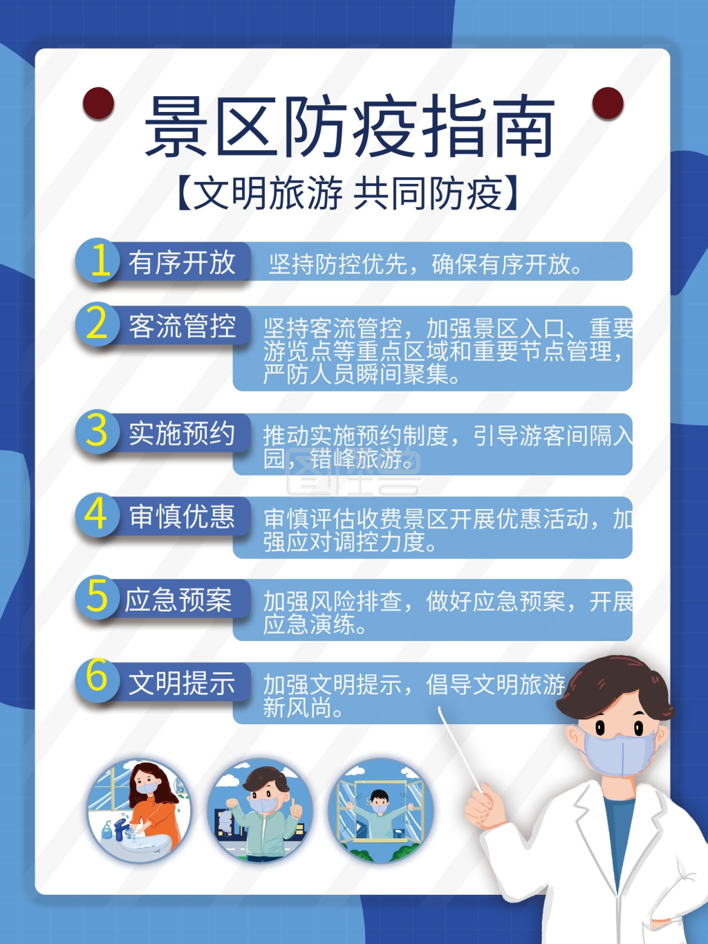 旅游景区防疫指南内容型海报
