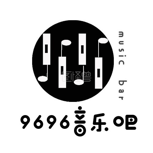 黑色简约96音乐吧音符logo