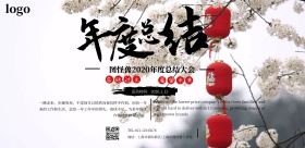 年度总结宣传横版海报