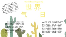 蓝色渐变风世界气象日手抄报