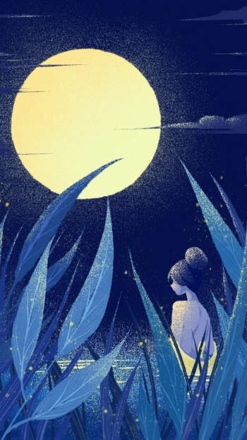 梦幻星空月光手绘手机壁纸