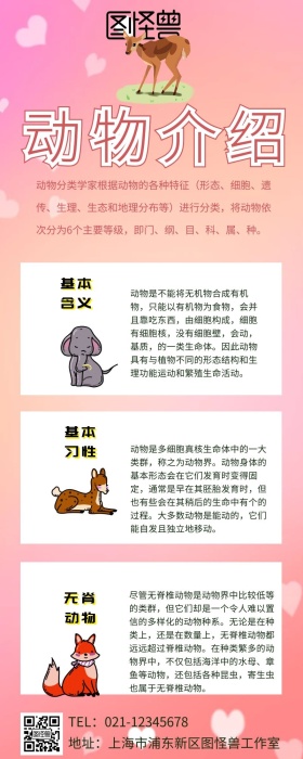 动物介绍长图营销长图