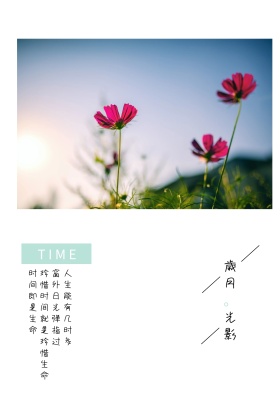 岁月光影时间感悟简约蓝天白色竖版配图