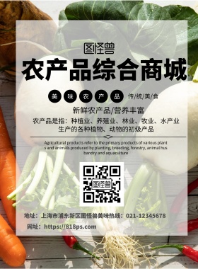 简约风格农产品综合商城宣传海报