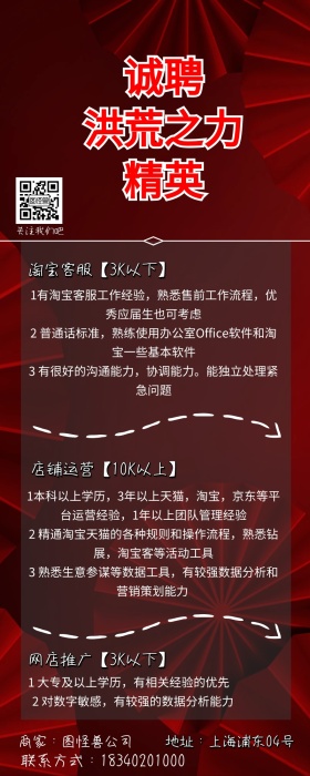 红红火火诚聘